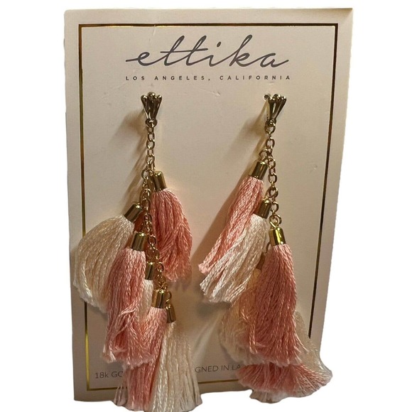 Ettika Tassel Earring Pink New - Picture 1 of 3